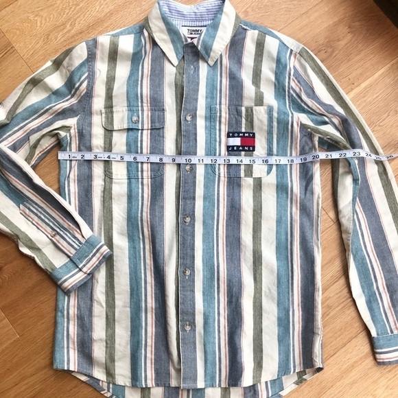 NWOT TOMMY JEANS COTTON STRIPE SHIRT - S - Picture 10 of 13